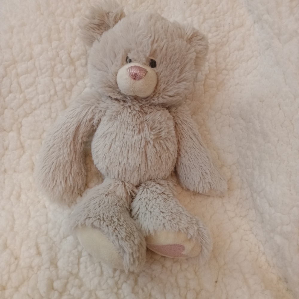 Demdaco Gray Teddy Bear Soft October Tourmaline Birthstone Bear 9” Heart